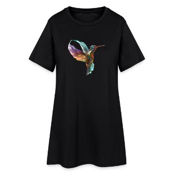 colibri chromatique volant - Robe T-shirt Femme - noir - Devant