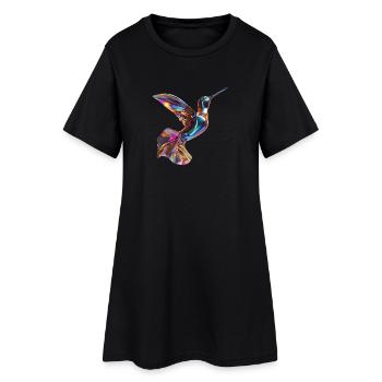 colibri chromatique volant - Robe T-shirt Femme - noir - Devant