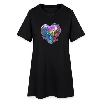 broken heart of stone - Women’s T-Shirt Dress - black - Front