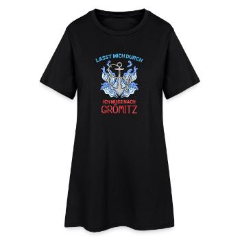 Grömitz Spruch - Frauen T-Shirt-Kleid - Schwarz - Vorne