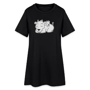 Goat Family - Goat with Baby - Women’s T-Shirt Dress - black - Front
