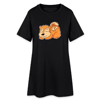 Famille d’écureuils - Écureuil avec bébé - Robe T-shirt Femme - noir - Devant