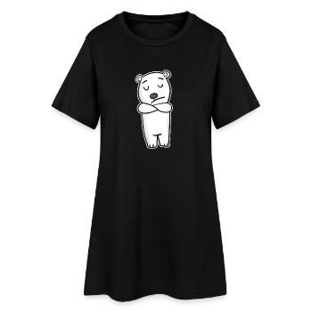 Eisbär ist genervt - Frauen T-Shirt-Kleid - Schwarz - Vorne