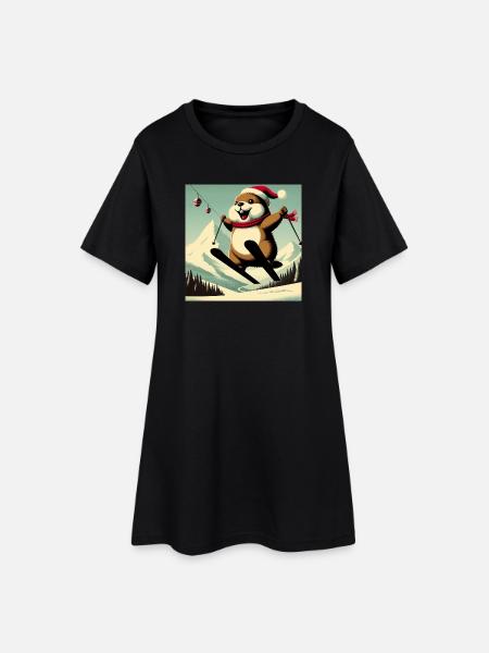 Marmot Ski Vintage Poster - Women’s T-Shirt Dress - black