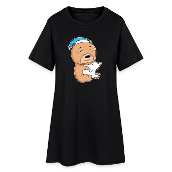 Chow Chow Sleeping Fatigue Dog Dog Breed - Women’s T-Shirt Dress - black - Front