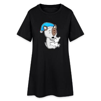 Bull Terrier Sleeping Fatigue Dog Dog Breed - Women’s T-Shirt Dress - black - Front