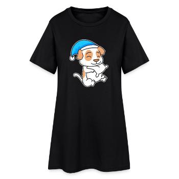 Jack Russell Terrier Chien fatigué de sommeil - Robe T-shirt Femme - noir - Devant