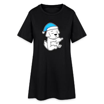 Chien de montagne des Pyrénées Sleeping Fatigue Dog - Robe T-shirt Femme - noir - Devant