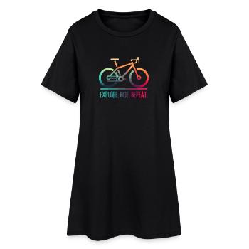 Explore Ride Repeat - ein Projekt für den Radfahrer - Frauen T-Shirt-Kleid - Schwarz - Vorne