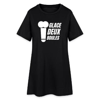 glace deux boules, crème glacée, glace humour - Robe T-shirt Femme - noir - Devant