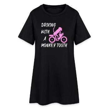 Driving with a monkey tooth - Affenzahn - Frauen T-Shirt-Kleid - Schwarz - Vorne