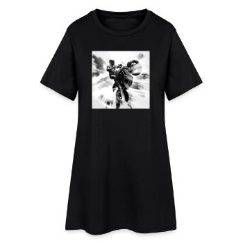 Der Biker ist willig - Frauen T-Shirt-Kleid - Schwarz - Vorne