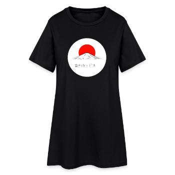 Mont Fuji sur soleil levant - Robe T-shirt Femme - noir - Devant