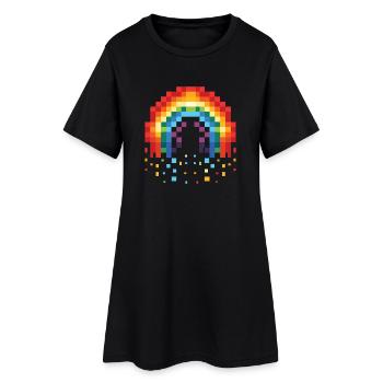 Pixel Art Rainbow 8-Bit Rétro - Robe T-shirt Femme - noir - Devant