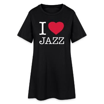 I LOVE JAZZ - Frauen T-Shirt-Kleid - Schwarz - Vorne