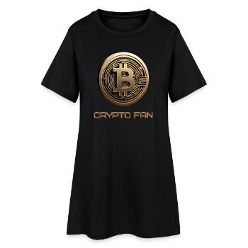 Cryptomonnaie Bitcoin 3D - Robe T-shirt Femme - noir - Devant