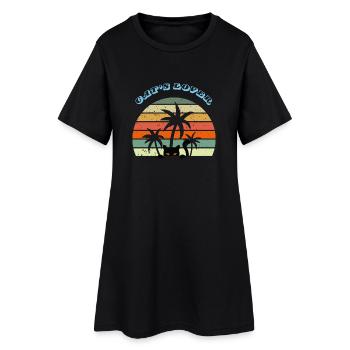 Retrosunset chat noir vintage - cat's lover - Robe T-shirt Femme - noir - Devant