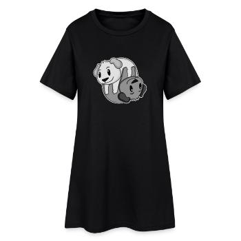 Yin Yang Sign Dog - Women’s T-Shirt Dress - black - Front