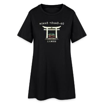 Nikko Tōshō-gu, Kanto Region Japan, Handzeichnung - Frauen T-Shirt-Kleid - Schwarz - Vorne