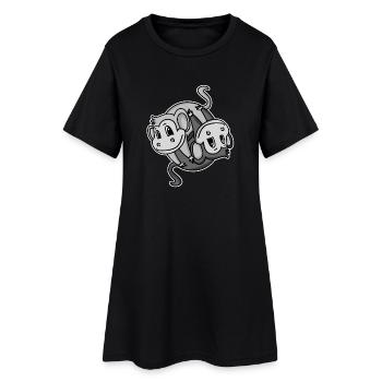 Yin Yang Sign Monkey - Women’s T-Shirt Dress - black - Front