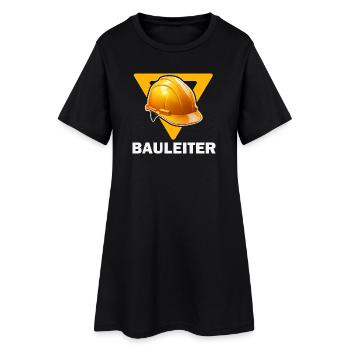 Baustellenleiter Bauhelm - Frauen T-Shirt-Kleid - Schwarz - Vorne
