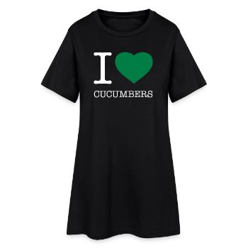 I LOVE CUCUMBERS Gurken - Women’s T-Shirt Dress - black - Front