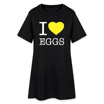 J’ADORE LES OEUFS - Robe T-shirt Femme - noir - Devant