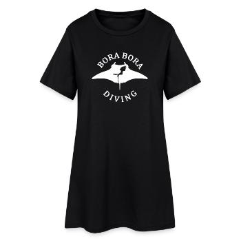 Bora Bora Plongée avec Raie Manta - Robe T-shirt Femme - noir - Devant