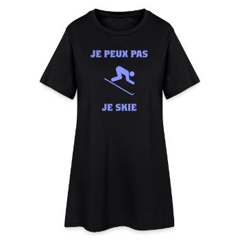 ICH KANN NICHT. SKI. SKI. SCHLÄGER. SCHNEE. SNOWBOARDEN - Frauen T-Shirt-Kleid - Schwarz - Vorne