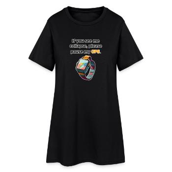 GPS Pause Meme Uhr - Frauen T-Shirt-Kleid - Schwarz - Vorne