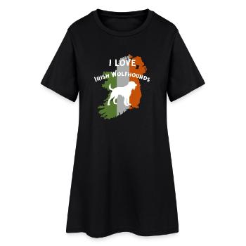 Aperçu du lévrier irlandais avec motivation du drapeau - Robe T-shirt Femme - noir - Devant