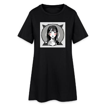 Fille Manga Rougissante - Robe T-shirt Femme - noir - Devant