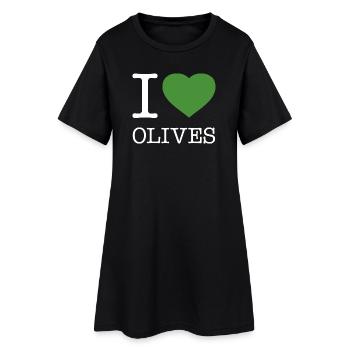 I LOVE OLIVES Oliven - Women’s T-Shirt Dress - black - Front