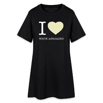 I LOVE WHITE ASPARAGUS Spargel - Frauen T-Shirt-Kleid - Schwarz - Vorne