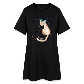 Chat, sois malin - Robe T-shirt Femme - noir - Devant