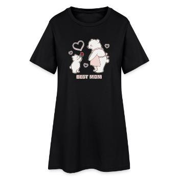 Bären Herzen Beste Mutter Muttertag - Frauen T-Shirt-Kleid - Schwarz - Vorne