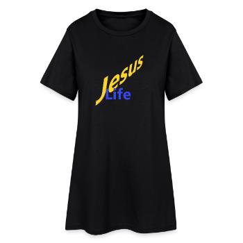 Jesus Life - Frauen T-Shirt-Kleid - Schwarz - Vorne