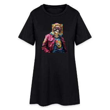 Skull With Pop Art - Women’s T-Shirt Dress - black - Front