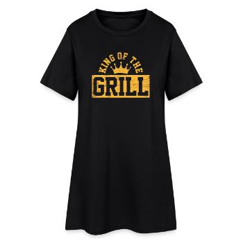 Grillen BBQ - Frauen T-Shirt-Kleid - Schwarz - Vorne