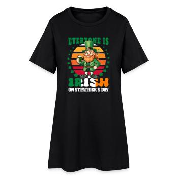 On St. Patrick's Day, everyone is Irish - Women’s T-Shirt Dress - black - Front