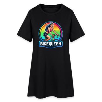 Bike Queen Rainbow Badge - Women’s T-Shirt Dress - black - Front