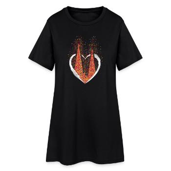 Kölner Dom Konfetti Im Herzen Karneval Herz Köln - Frauen T-Shirt-Kleid - Schwarz - Vorne