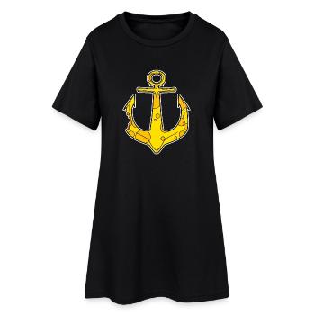 Motif de fromage Anchor Captain - Robe T-shirt Femme - noir - Devant