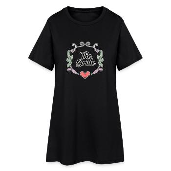 Dicton de mariée motif coeur - Robe T-shirt Femme - noir - Devant
