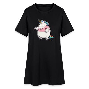 Licorne drôle - Robe T-shirt Femme - noir - Devant