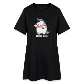 Licorne Party Girl - Robe T-shirt Femme - noir - Devant