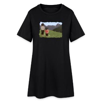 Biesler mit Aussicht - Frauen T-Shirt-Kleid - Schwarz - Vorne