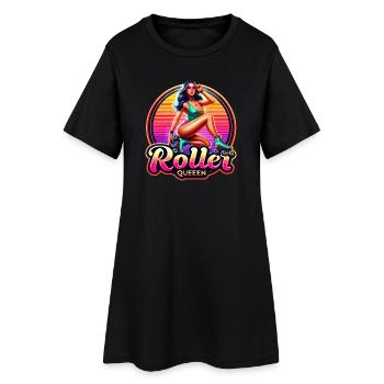 Illustration vibrante de la reine du rouleau - Robe T-shirt Femme - noir - Devant