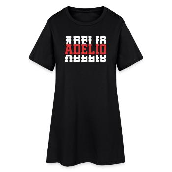 T-Shirt Adelio T-Shirt Geschenkidee gestapelter Text - Frauen T-Shirt-Kleid - Schwarz - Vorne