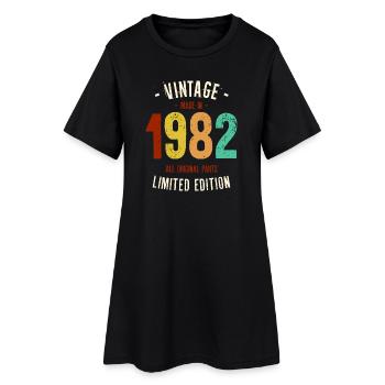 T-shirt vintage 1982 en édition limitée - Robe T-shirt Femme - noir - Devant